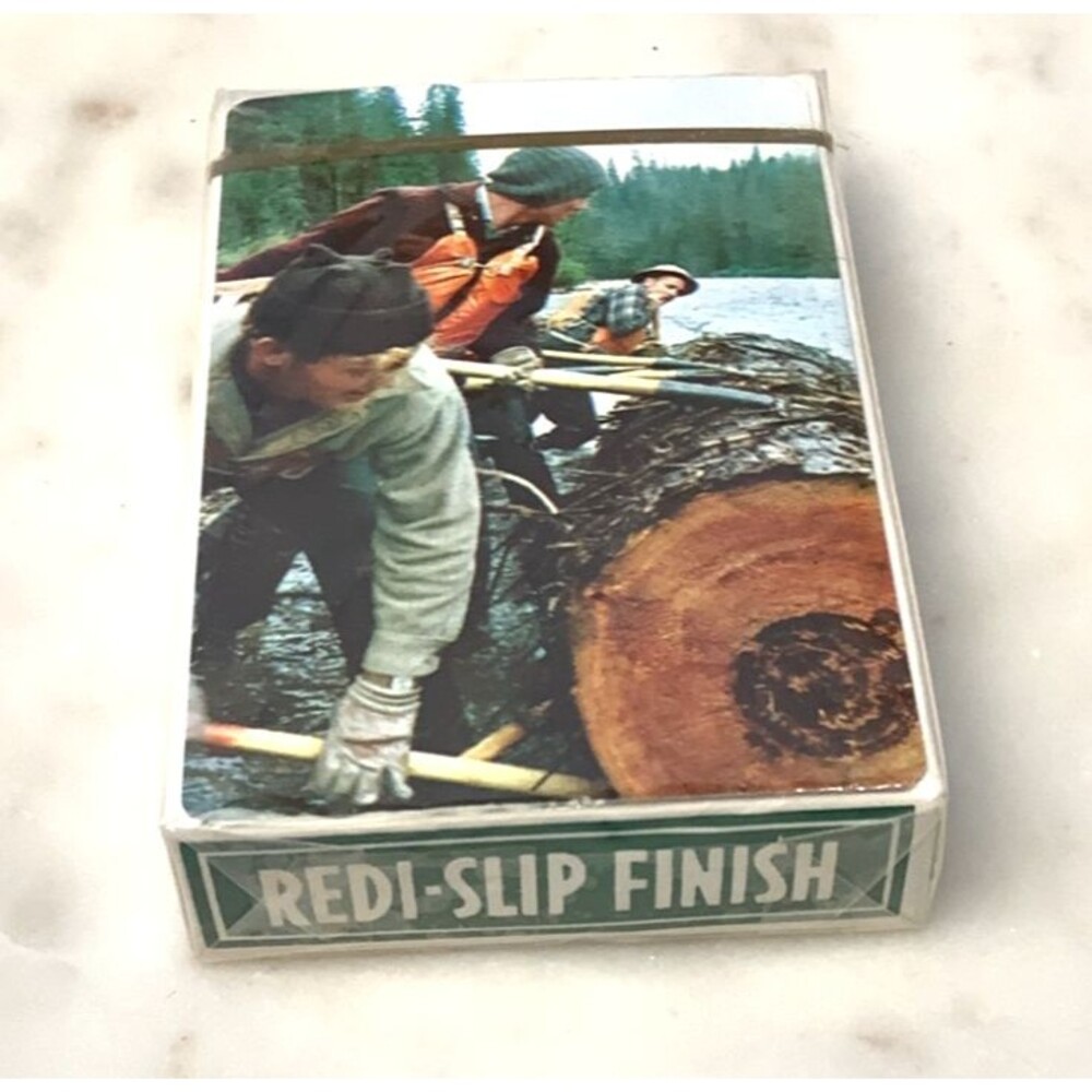 Vintage Playing Cards Deck Bridge Size Lumberjacks The Last Log Drive Logging